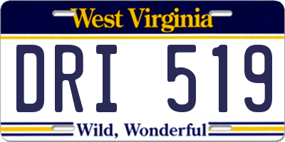 WV license plate DRI519