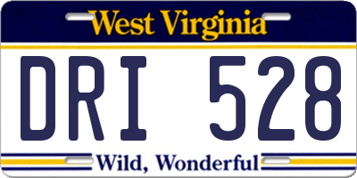 WV license plate DRI528