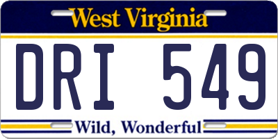 WV license plate DRI549