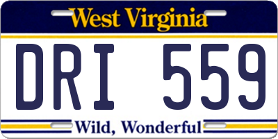 WV license plate DRI559