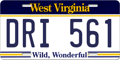 WV license plate DRI561