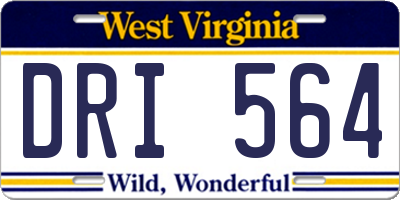 WV license plate DRI564