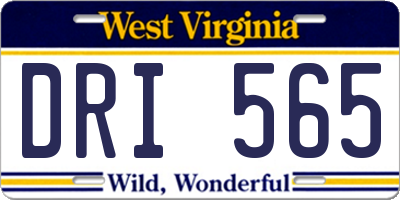 WV license plate DRI565