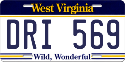 WV license plate DRI569