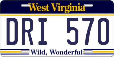 WV license plate DRI570