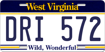 WV license plate DRI572