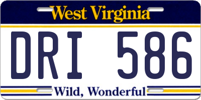WV license plate DRI586