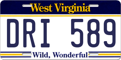 WV license plate DRI589