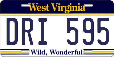 WV license plate DRI595