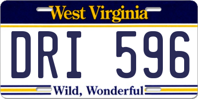 WV license plate DRI596
