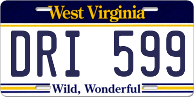 WV license plate DRI599