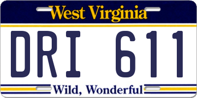 WV license plate DRI611