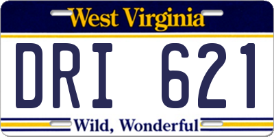 WV license plate DRI621