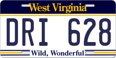 WV license plate DRI628