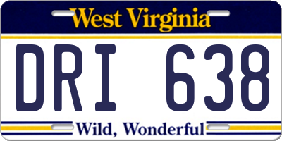 WV license plate DRI638