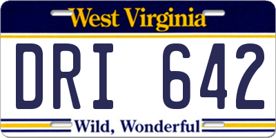 WV license plate DRI642
