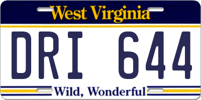 WV license plate DRI644