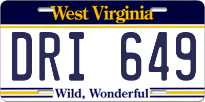 WV license plate DRI649
