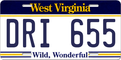 WV license plate DRI655