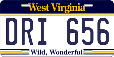WV license plate DRI656