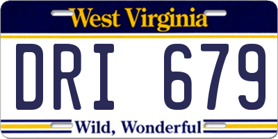 WV license plate DRI679