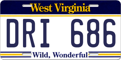 WV license plate DRI686