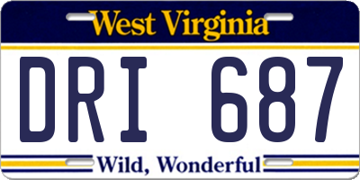 WV license plate DRI687