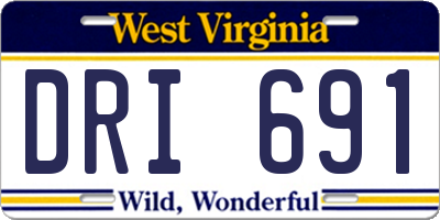 WV license plate DRI691