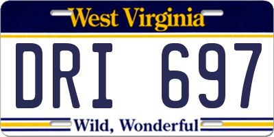 WV license plate DRI697