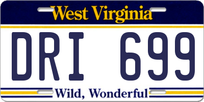 WV license plate DRI699