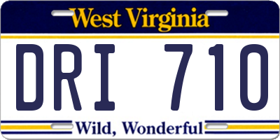 WV license plate DRI710