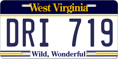 WV license plate DRI719