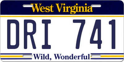 WV license plate DRI741