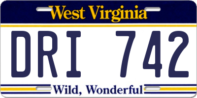 WV license plate DRI742