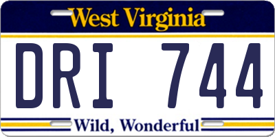 WV license plate DRI744