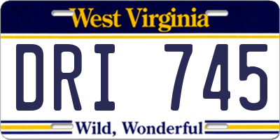 WV license plate DRI745