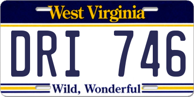 WV license plate DRI746