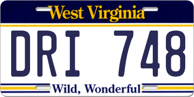 WV license plate DRI748