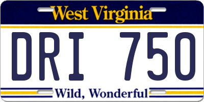 WV license plate DRI750