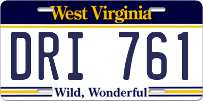 WV license plate DRI761