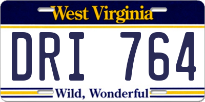 WV license plate DRI764