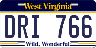 WV license plate DRI766