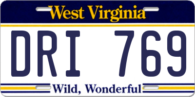 WV license plate DRI769
