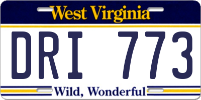 WV license plate DRI773
