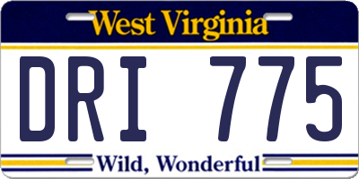 WV license plate DRI775