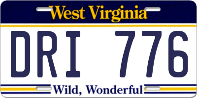 WV license plate DRI776