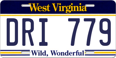 WV license plate DRI779