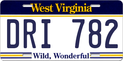 WV license plate DRI782