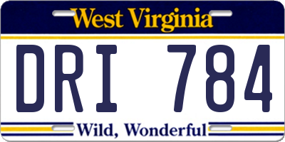WV license plate DRI784