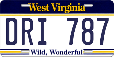 WV license plate DRI787